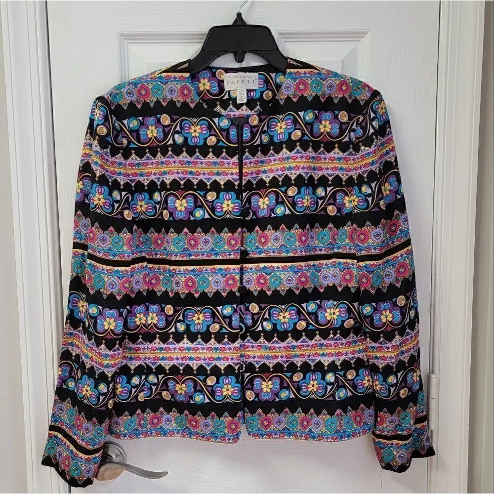 Vintage Adrianna Papell Silk Jacket 6